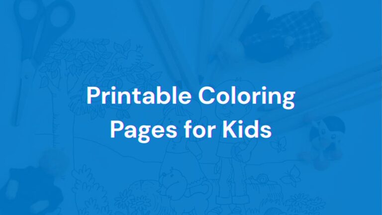 Free Printable Coloring Pages for Kids